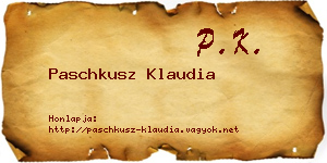 Paschkusz Klaudia névjegykártya