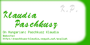 klaudia paschkusz business card